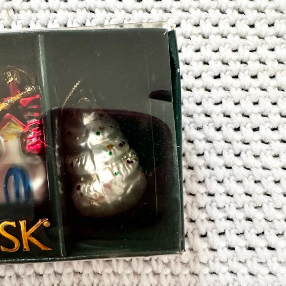 Dansk Vintage 3 Piece Glass Miniature Ornament Set Bell House Tree In Box - Picture 5 of 6
